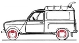 4L Fourgonnette F4 de Type R2105 fabriquées à partir de mai 1968 jusqu'à fin de production