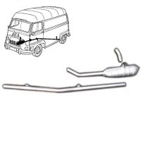 Full exhaust system for Renault Estafette from 1959 to 1976, first assembly.