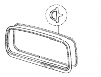 Chromed molding for rear window rubber seal for Renault R4 4L.
