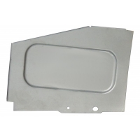Mudguard plate, rear chassis closing for Renault R4 4L. Right side.