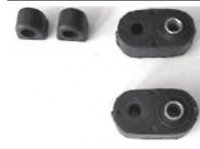 Stabilizer bar mounting rubber set for Renault R4 4L. For 12mm diameter bar, short tube.