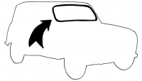 Renault R4 4L windscreen seal, keyless assembly, 4L Sedan or F4 van.