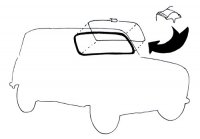 Black molding for windscreen seal for Renault R4 4L.