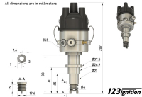 123Ignition distributor for Renault R4 4L. Cléon engine.