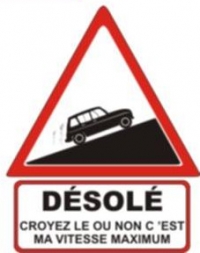 Sticker "Désolé" Renault 4 R4 4L Sedan - 15 CM height