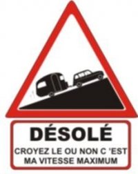 Sticker "Désolé" Renault 4 R4 4L Sedan + Caravan - 15 CM height