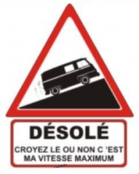 Autocollant "Désolé" Renault Estafette - 15 CM de haut