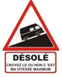 Autocollant "Désolé" Renault Estafette Réhaussée - 15 CM de haut