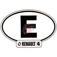 Autocollant Renault R4 4L, largeur 14cm, pays Espagne "E".