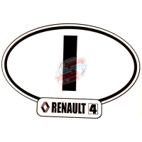 Autocollant Renault R4 4L, largeur 14cm, pays Italie "I".