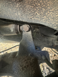Rear Shock Absorber Mounting Bolt for Renault R4 4L. Cast Iron Arm with Clevis (Two Fixing Points for the Screw on the Arm).