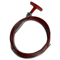 Cable with "T" Handle for Standard Circuit Breaker for Renault R4 4L or Renault Estafette. Red Color. Long = 1.5 Meter