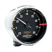 Autometer Autogage - Diameter 95mm - Chrome and Black Background.