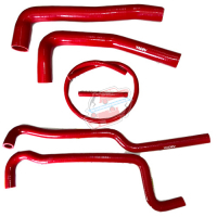 Cooling hose kit for Renault R4 4L with Cleon 956 or 1100cc engine. Color red.