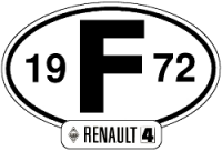 Stickers Renault 4 R4 4L, 14 cm wide, year 1972.