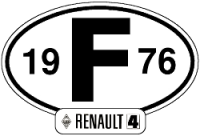 Stickers Renault 4 R4 4L, 14 cm wide, year 1976.