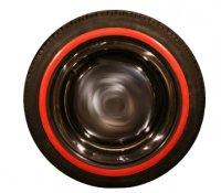 Red edged sidewalls 13" for Renault R4 4L. Set of 4 pieces.