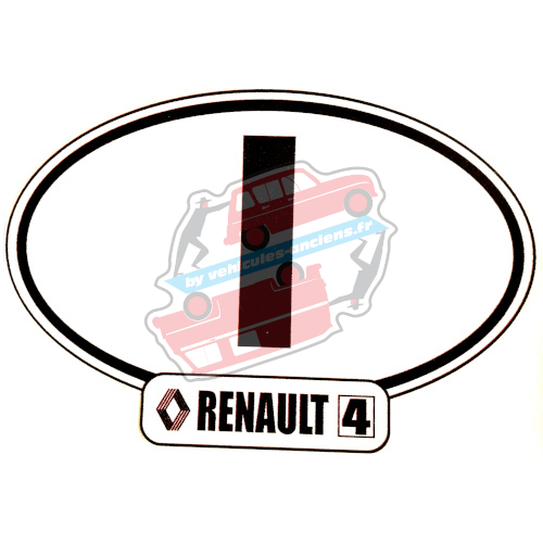 Autocollant Renault R4 4L, largeur 20cm, pays Espagne E