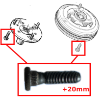 Wheel Stud for Renault R4 4L. Original Length +20mm for Shim Mounting. To the Unit.