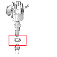 Joint Papier entre Allumeur type Ducellier, SEV-Marchal ou Femsa pour Renault R4 4L et Estafette. Moteur Cléon.