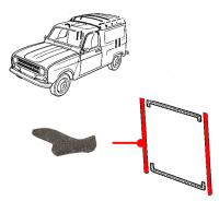 Joint de Porte Arrière pour Renault R4 4L Fourgonnette F4 SANS GIRAFON (Ouverture au Dessus de la Porte Arrière) qui se Colle sur la Carrosserie.