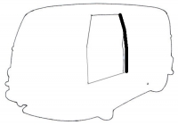 Driver rear sliding door seal for Renault Estafette, snaps in place of the origin.
