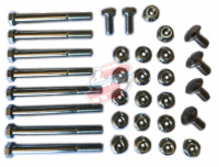 Set of fixing screws + nuts for Renault R4 4L on chassis. For front and rear bumpers.