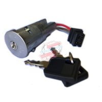 Ignition key switch for Renault R4 4L, equivalent Neiman, with steering groove. For 4L from 1969 until 06.1982. Rectangle Socket.