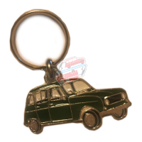 Keychain Renault R4 4L motif in profile. Green color.