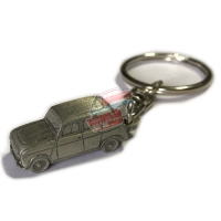 Miniature Renault R4 4L Keychain in pewter. TL, no plastic bands on the doors.