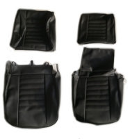 Passenger and Driver Seat Covers Kit for Renault R4 4L F4 and F6 Van. Black skai. Folding passenger seat.
