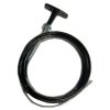 Cable with "T" Handle for Standard Circuit Breaker for Renault R4 4L or Renault Estafette. Black Color. Long = 1.5 Meter