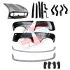Pack 4 ailes, capot pour Renault R4 4L, pare-chocs peints, ferrures butoirs. Capot pour modèles avec plaque d'immatriculation rivetée dessus.