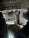 Rear Shock Absorber Mounting Bolt for Renault R4 4L. Stamped Steel or Cast Iron Arm with Single Fixing Point.