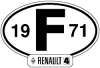 Autocollants Renault 4 R4 4L, lageur 14 cm, année 1971.