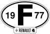 Stickers Renault 4 R4 4L, 14 cm wide, year 1977.