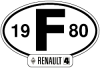 Stickers Renault 4 R4 4L, 14 cm wide, year 1980.