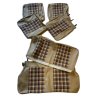 Front seat and bench seat cover trim for Renault R4 GTL. Beige imitation color, Beige checkered fabric.