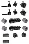 Kit steering and suspension ball joints, bellows, mounting rubbers arm and stabilizing bar for Renault R4 4L from 1979 to end of production.