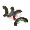 Kit of 4 automatic setup front brake shoes for Renault R4 4L.