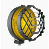 Phare Hallogène de Route Additionnel Noir avec Grille et Verre Jaune pour Renault R4 4L ou Renault Estafette. Ampoule H3 Non Incluse. A l'Unité.