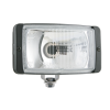 Pair of Additional Road Headlights, "Long Range", Rectangular, White with Covers. For Renault R4 4L or Renault Estafette.