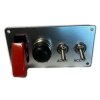 Platine de Démarrage avec Protection pour Renault R4 4L Préparée Raid. Version Avec 2 Interrupteurs Accessoires + Câblage.