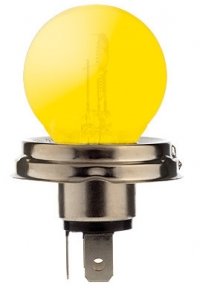 Headlight bulb P45T 45 / 40W for Renault R4 4L or Renault Estafette, 12V, yellow.