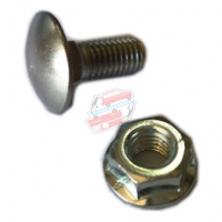 Bumper screw + nut for Renault R4 4L, adaptable, curved stainless steel.