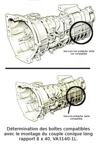 Couple conique long 8x40 pour Renault Estafette, équivalent 7x35. – Image 2