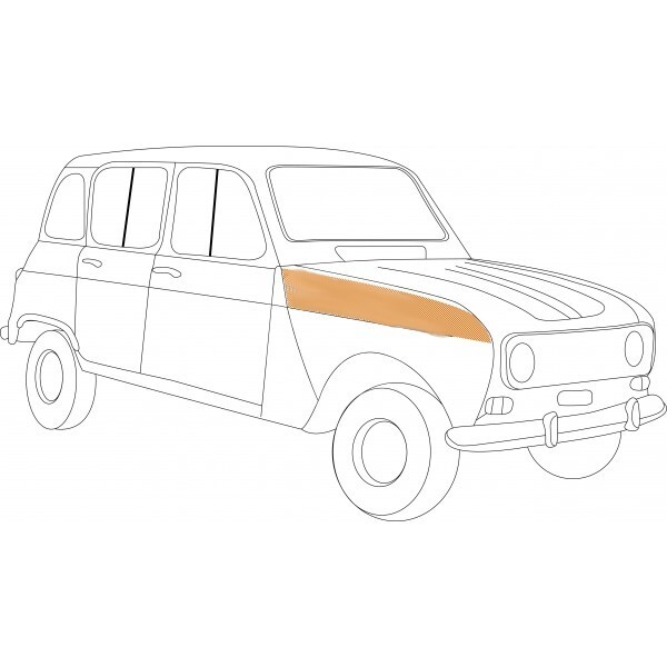 Pièce de réparation pour fixation aile avant pour Renault R4 4L. Côté droit. – Image 3