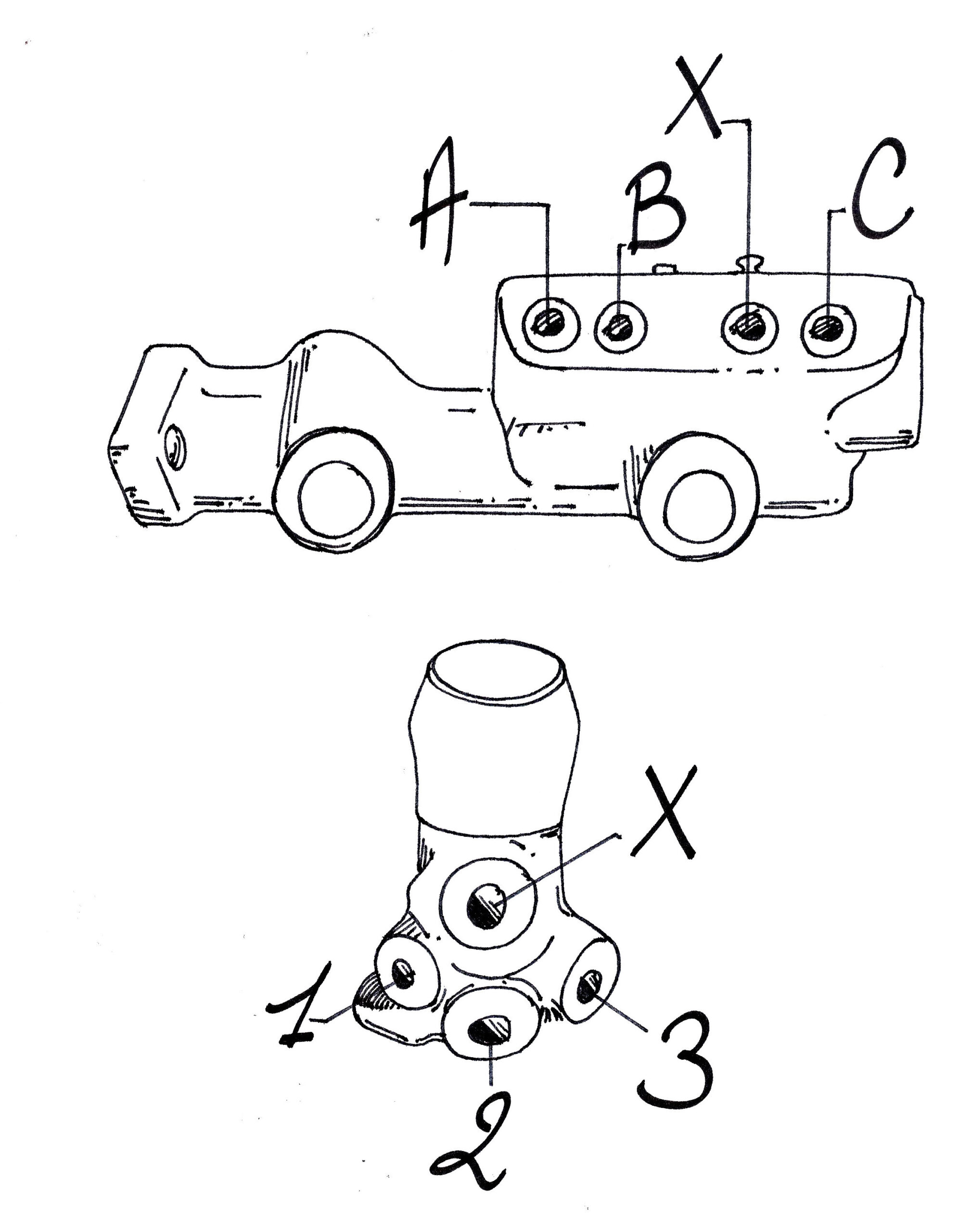 Tuyau rigide entre maître cylindre et répartiteur 4 voies pour Renault R4 4L fourgonnette F6.