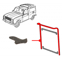 Door and Girafon Seal for Renault R4 4L Van F4 which Sticks to the Bodywork.